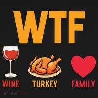 WTF Wine Turkey Family Shirt Funny Thanksgiving Day Women's Hoodie thumb 2