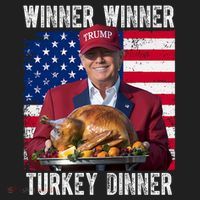 Winner Winner Turkey Dinner Funny Trump Usa Beanie thumb 2