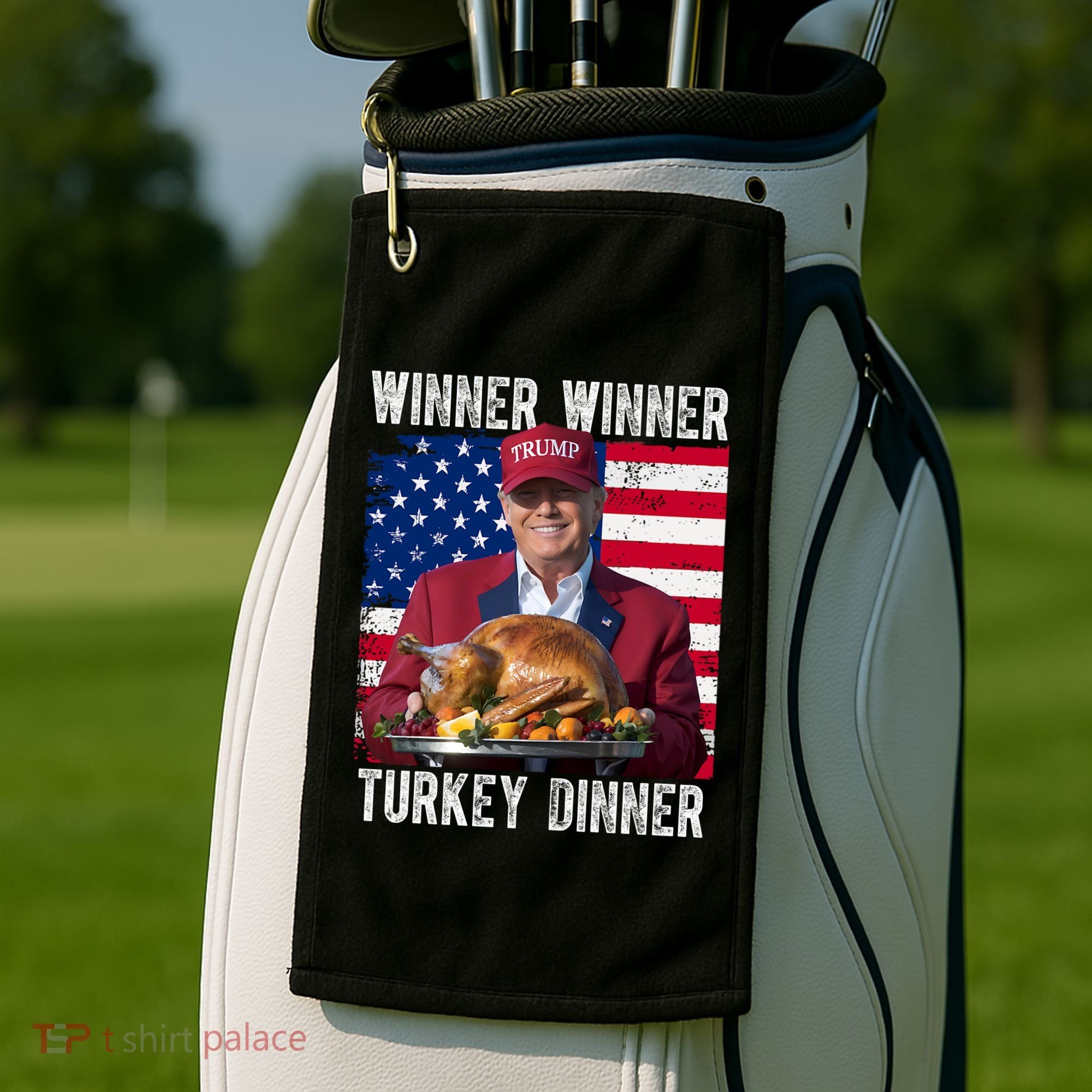 Winner Winner Turkey Dinner Funny Trump Usa Golf Towel