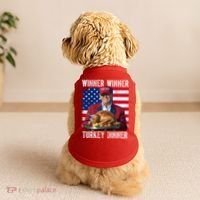 Winner Winner Turkey Dinner Funny Trump Usa Doggie Tank thumb 2