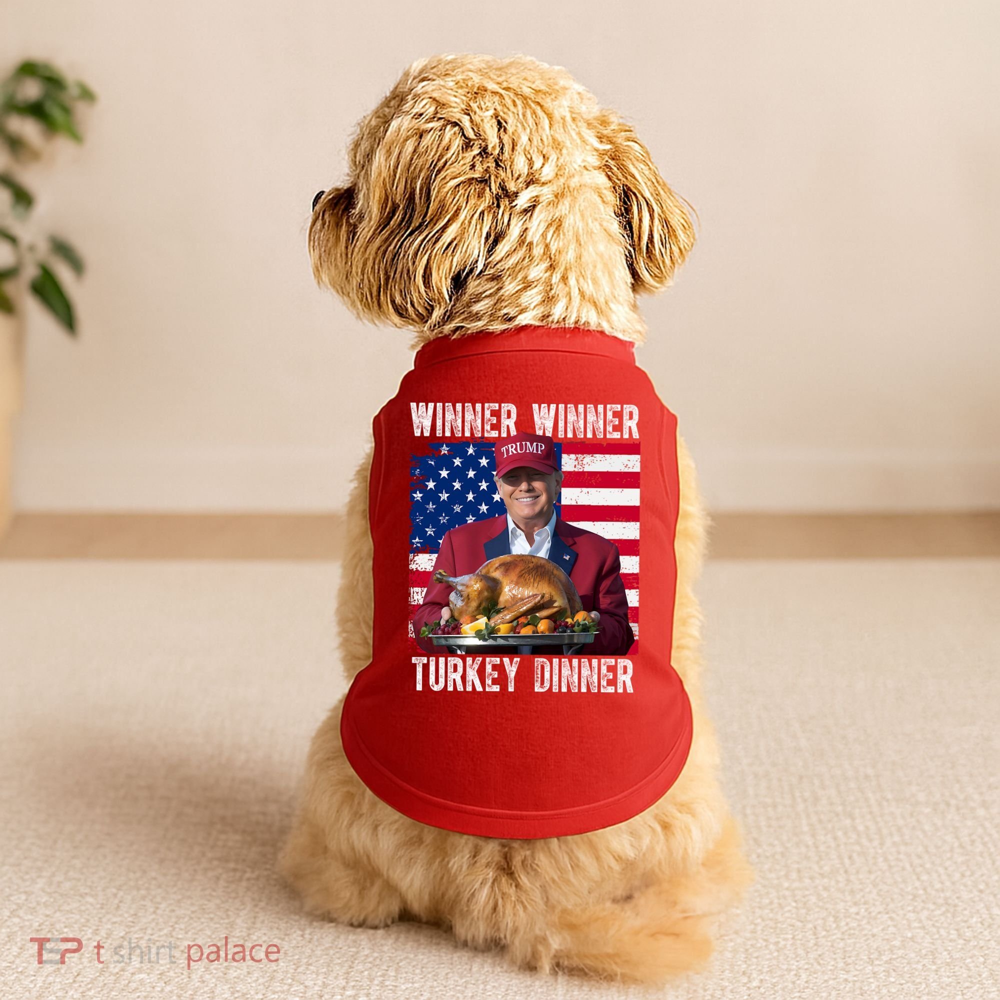 Winner Winner Turkey Dinner Funny Trump Usa Doggie Tank
