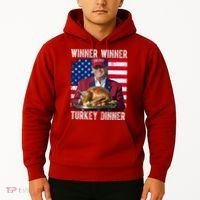 Winner Winner Turkey Dinner Funny Trump Usa Hoodie thumb 2