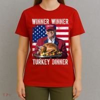 Winner Winner Turkey Dinner Funny Trump Usa T-Shirt thumb 4