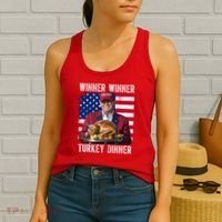 Winner Winner Turkey Dinner Funny Trump Usa Women's Tank Top thumb 2