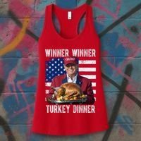 Winner Winner Turkey Dinner Funny Trump Usa Women's Tank Top thumb 3