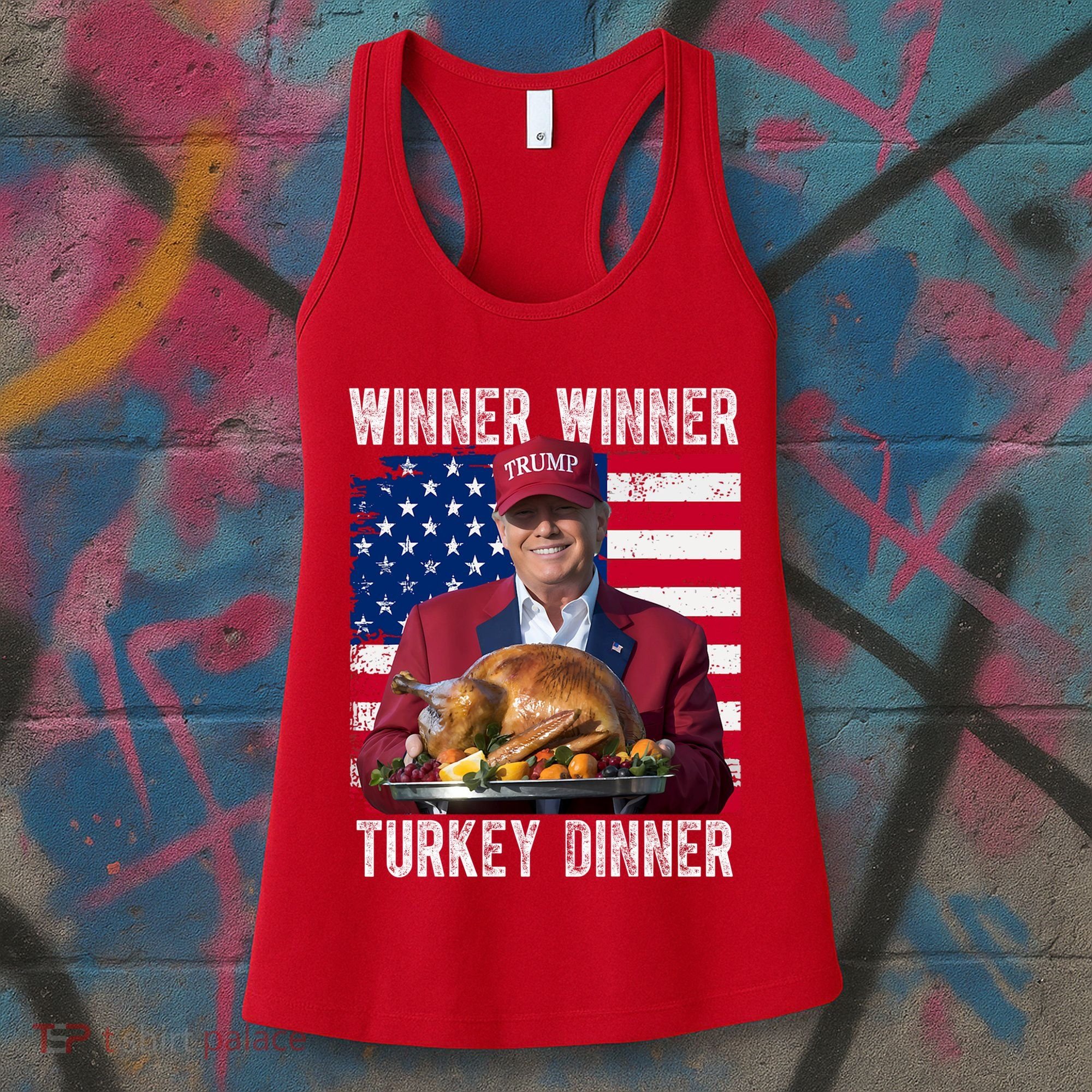Winner Winner Turkey Dinner Funny Trump Usa Women's Tank Top