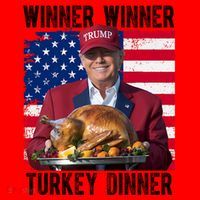 Winner Winner Turkey Dinner Funny Trump Usa Santa Hat thumb 1