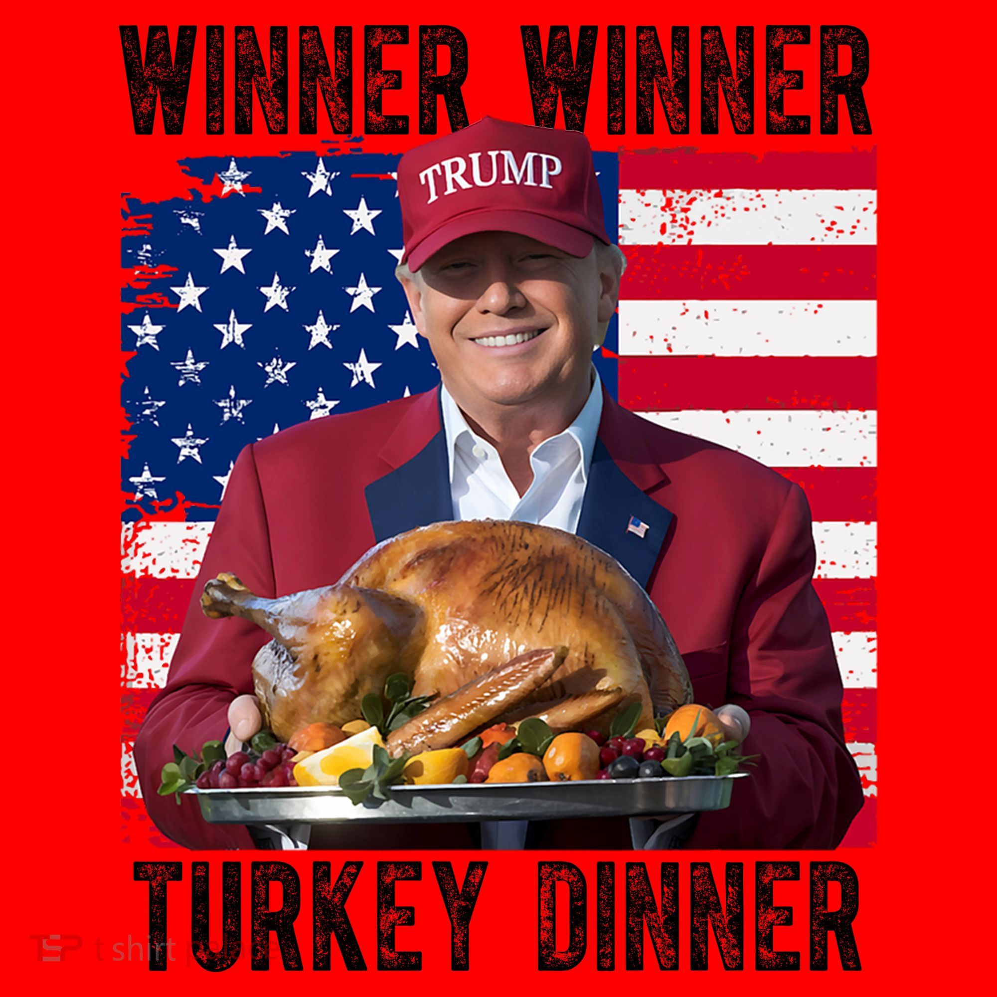 Winner Winner Turkey Dinner Funny Trump Usa Santa Hat