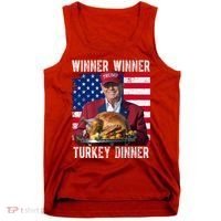 Winner Winner Turkey Dinner Funny Trump Usa Tank Top thumb 0
