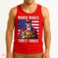 Winner Winner Turkey Dinner Funny Trump Usa Tank Top thumb 3