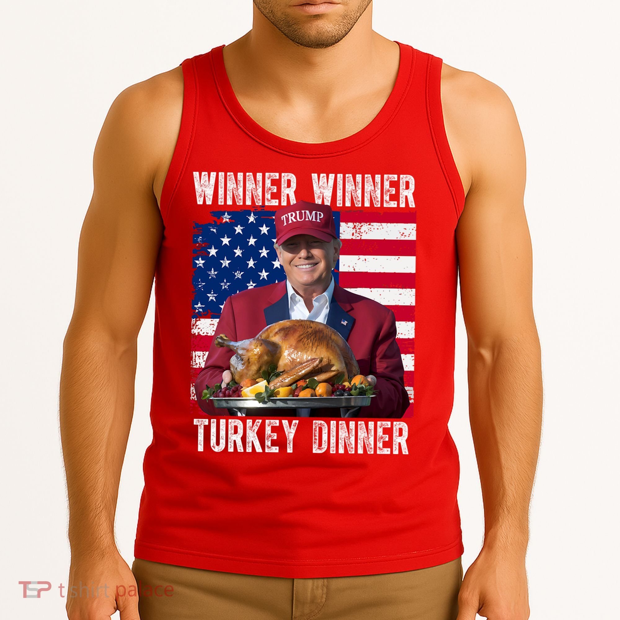Winner Winner Turkey Dinner Funny Trump Usa Tank Top