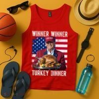 Winner Winner Turkey Dinner Funny Trump Usa Tank Top thumb 4