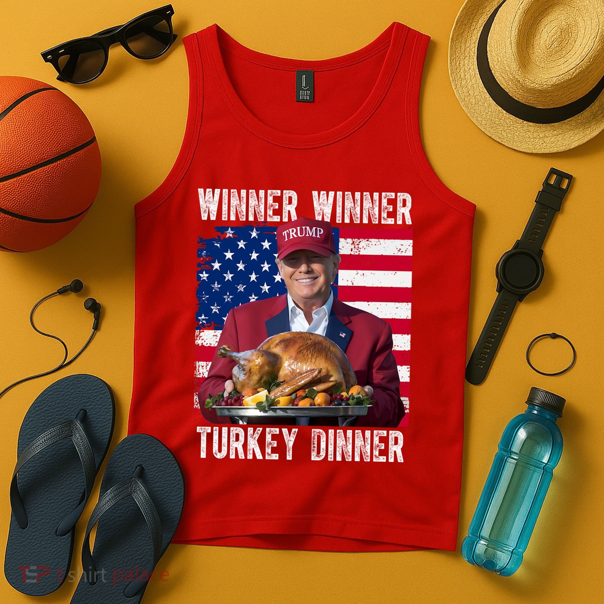Winner Winner Turkey Dinner Funny Trump Usa Tank Top