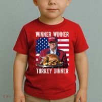 Winner Winner Turkey Dinner Funny Trump Usa Toddler T-Shirt thumb 2