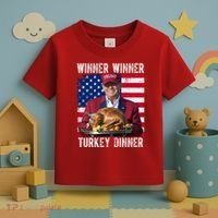 Winner Winner Turkey Dinner Funny Trump Usa Toddler T-Shirt thumb 3