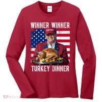 Winner Winner Turkey Dinner Funny Trump Usa Women's Long Sleeve Shirt thumb 0