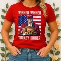 Winner Winner Turkey Dinner Funny Trump Usa Women's T-Shirt thumb 2