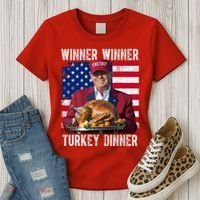 Winner Winner Turkey Dinner Funny Trump Usa Women's T-Shirt thumb 3