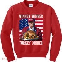 Winner Winner Turkey Dinner Funny Trump Usa Kids Sweatshirt thumb 0