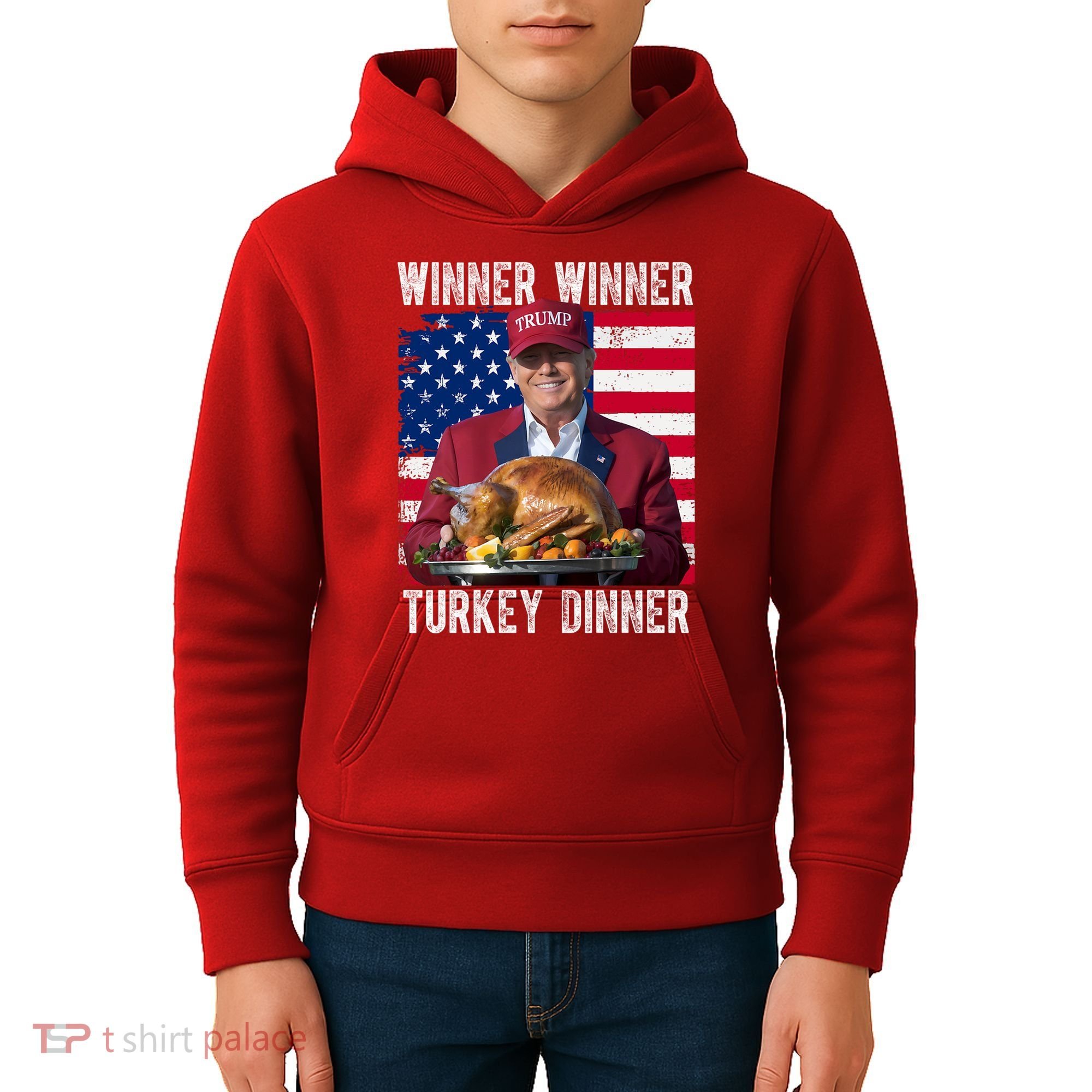 Winner Winner Turkey Dinner Funny Trump Usa Kids Hoodie
