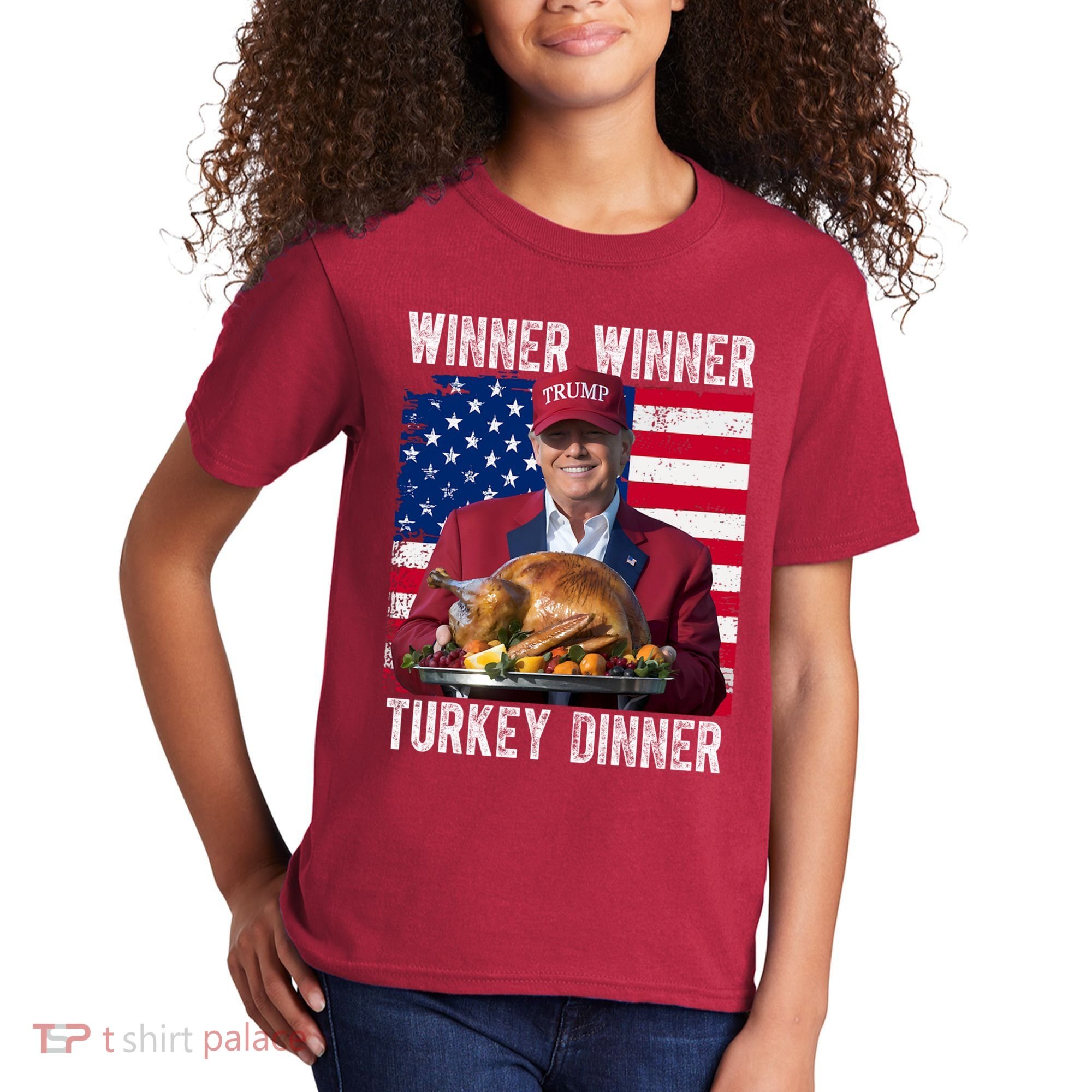 Winner Winner Turkey Dinner Funny Trump Usa Kids T-Shirt