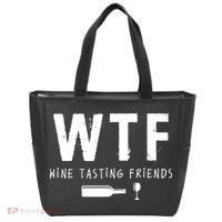 WTF Wine Tasting Friends Funny Wine Lovers Tote Bag thumb 0