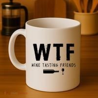 WTF Wine Tasting Friends Funny Wine Lovers Coffee Mug thumb 4