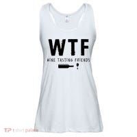 WTF Wine Tasting Friends Funny Wine Lovers Ladies Essential Flowy Tank thumb 0