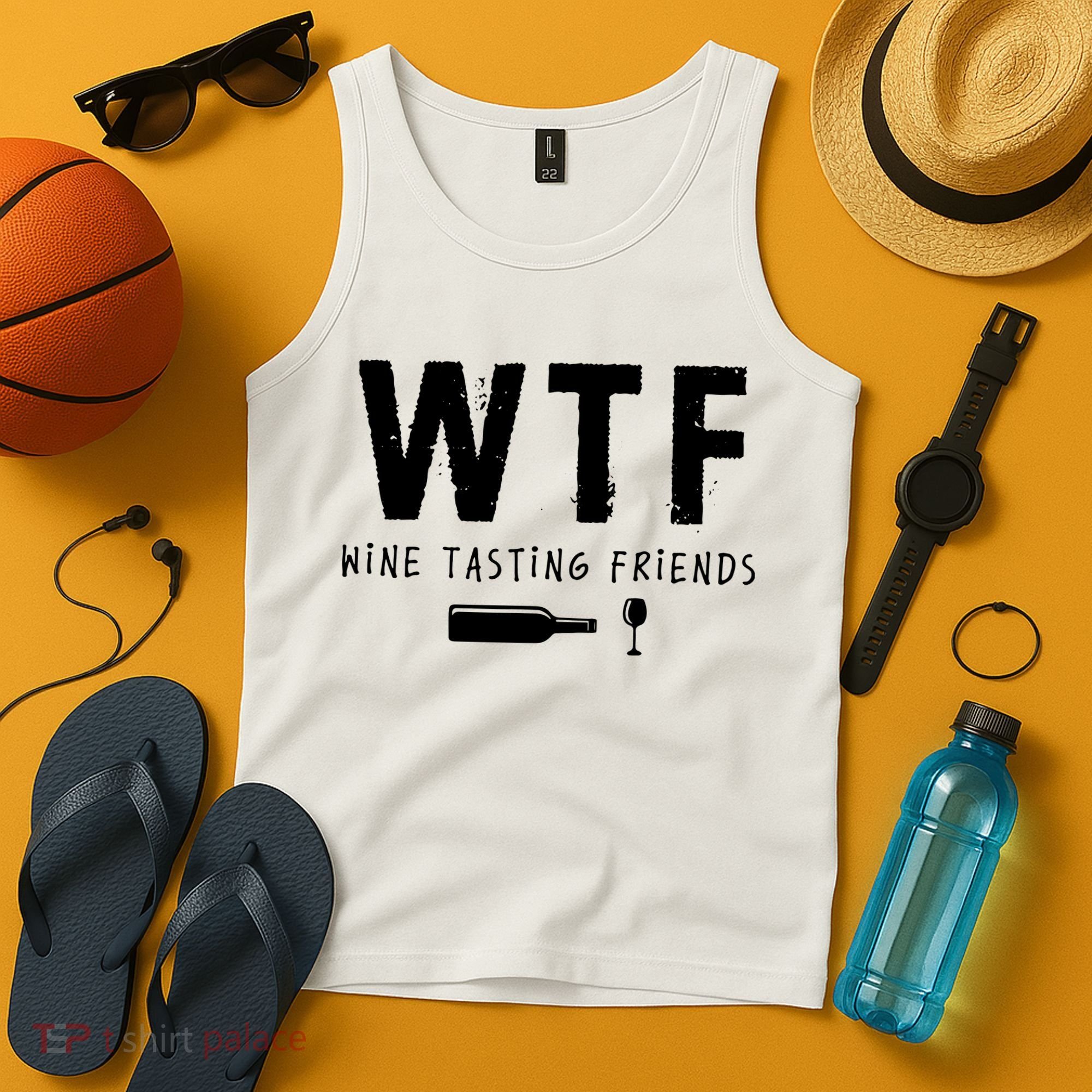 WTF Wine Tasting Friends Funny Wine Lovers Tank Top