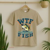 Wtf WhereS The Fish Funny Fishing Gifts Fathers Day T-Shirt thumb 2