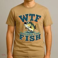Wtf WhereS The Fish Funny Fishing Gifts Fathers Day T-Shirt thumb 3
