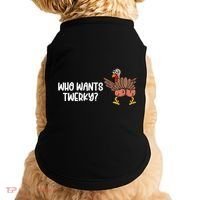 Who Wants Twerky Funny Thanksgiving Doggie Tank thumb 0