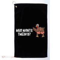 Who Wants Twerky Funny Thanksgiving Golf Towel thumb 0