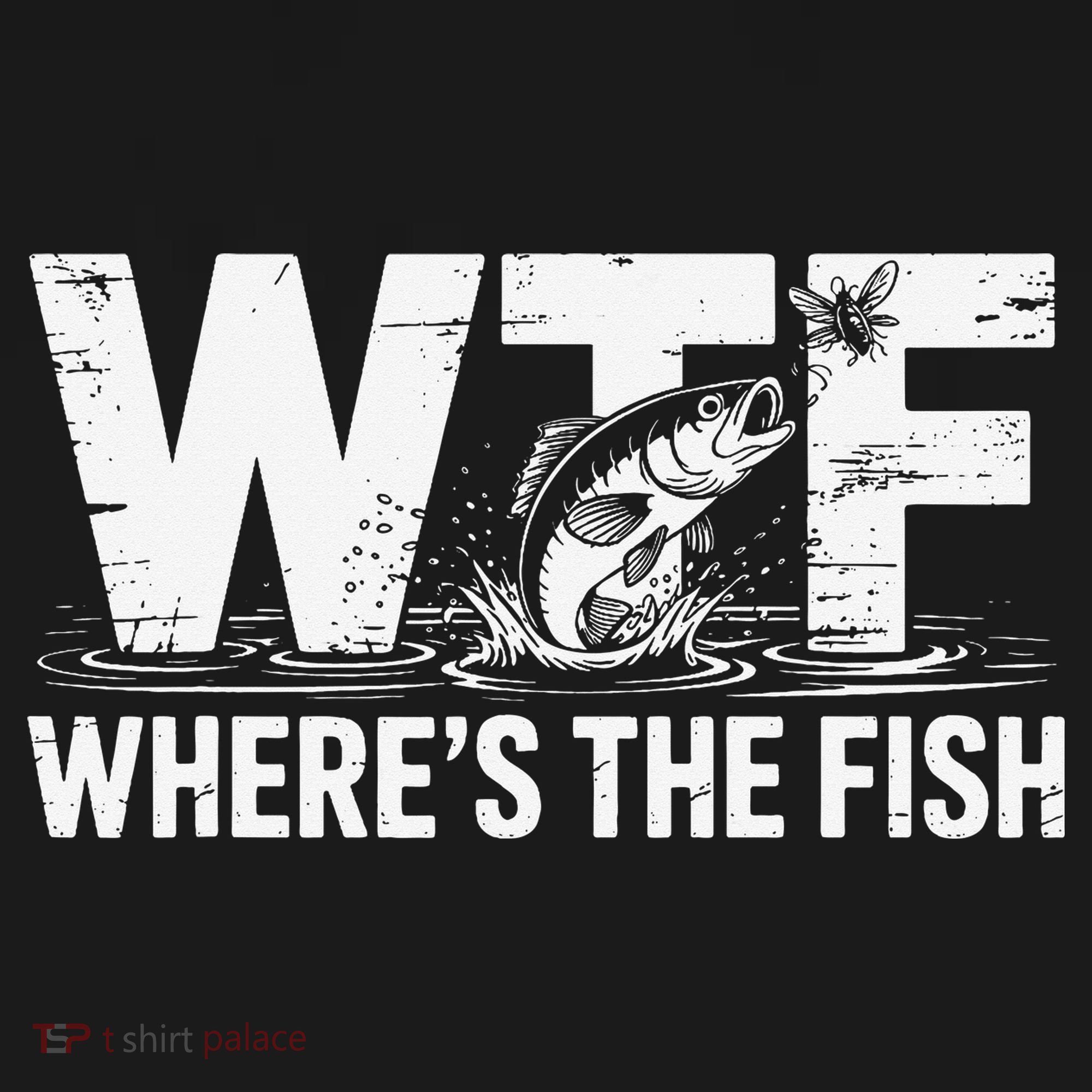 WTF Wheres The Fish Funny Fishing Humor Women's Long Sleeve Shirt
