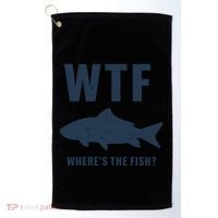 Wtf Wheres The Fish Funny Fishing Humor Meaningful Gift Golf Towel thumb 0