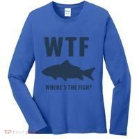 Wtf Wheres The Fish Funny Fishing Humor Meaningful Gift Women's Long Sleeve Shirt thumb 0