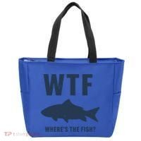 Wtf Wheres The Fish Funny Fishing Humor Meaningful Gift Tote Bag thumb 0