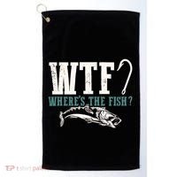 Wtf Wheres The Fish Fisher Gift Golf Towel thumb 0