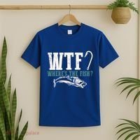 Wtf Wheres The Fish Fisher Gift T-Shirt thumb 2