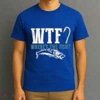 Wtf Wheres The Fish Fisher Gift T-Shirt thumb 3