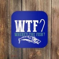 Wtf Wheres The Fish Fisher Gift Coaster thumb 0