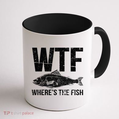 Wtf Wheres The Fish Funny Gift Coffee Mug back