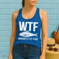Wtf Wheres The Fish Funny Gift Women's Tank Top thumb 2