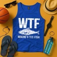 Wtf Wheres The Fish Funny Gift Tank Top thumb 4