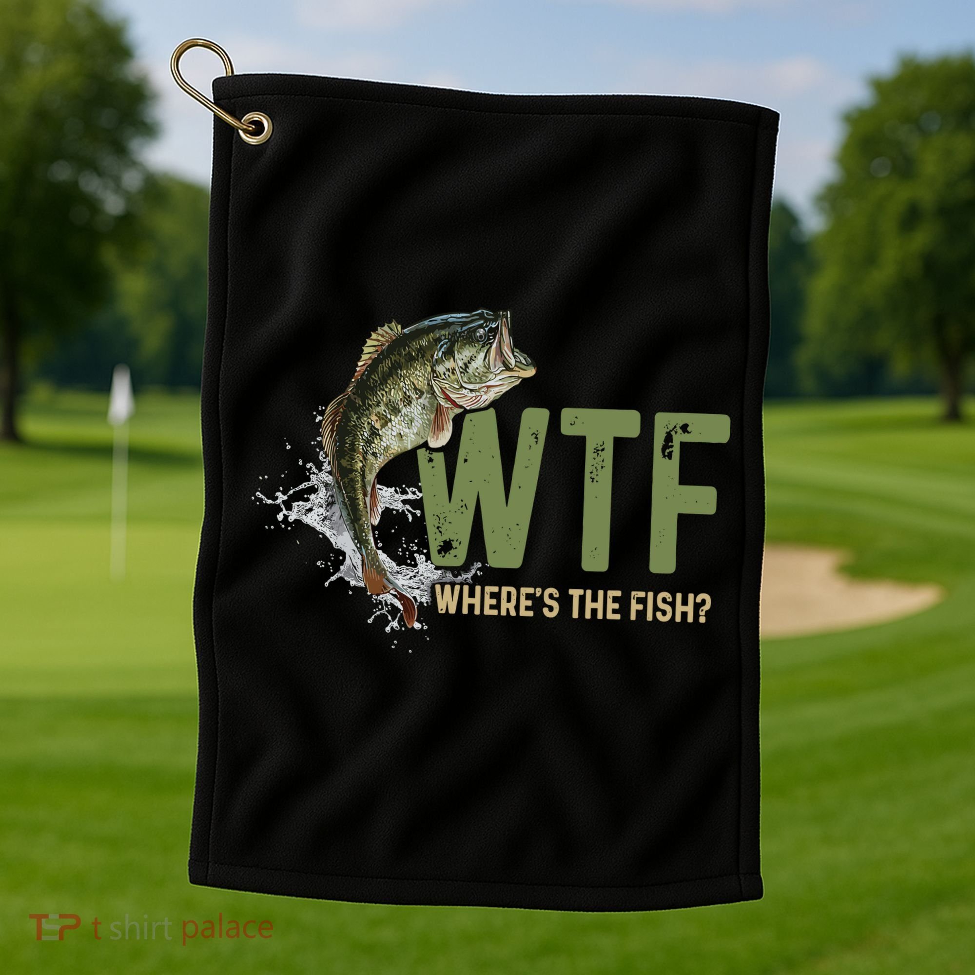 Wtf WhereS The Fish Golf Towel