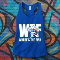 Wtf WhereS The Fish S Funny Fishing Funny Gift Fathers Day Cool Gift Women's Tank Top thumb 3