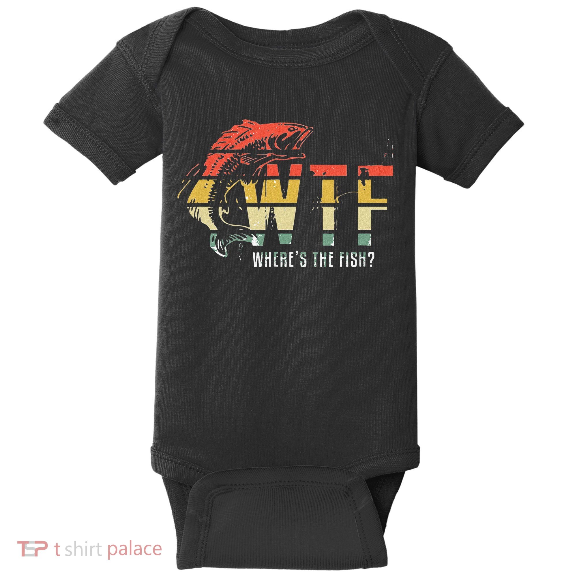 WTF Wheres The Fishs Funny Fishing Baby Bodysuit