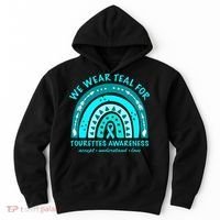 We Wear Teal Tourette Syndrome Awareness Rainbow In June Hoodie thumb 0