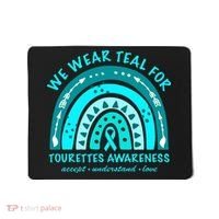We Wear Teal Tourette Syndrome Awareness Rainbow In June Mousepad thumb 0