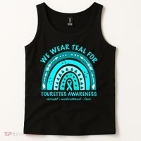 We Wear Teal Tourette Syndrome Awareness Rainbow In June Tank Top thumb 2